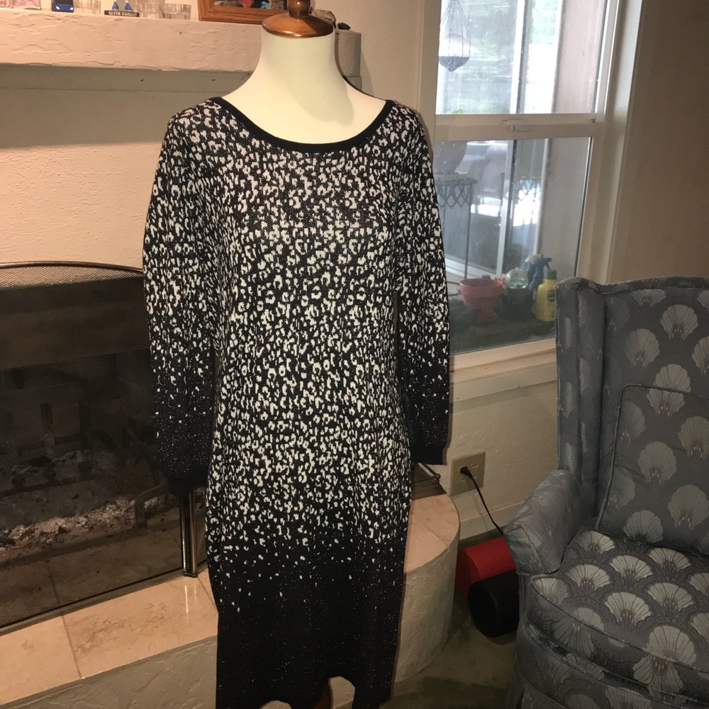Sparkly sweater dress.